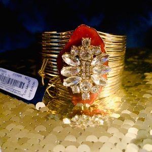 Embellished Gold Cuff Bracelet